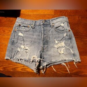 Gap Distressed Denim Women's button-fly cheeky Shorts